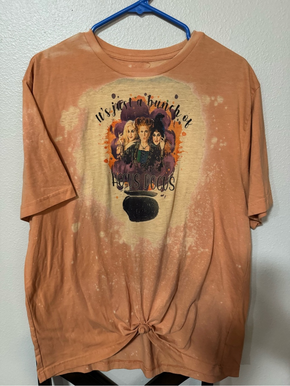 George Rust Orange Hocus Pocus Graphic Tee with Knot Front